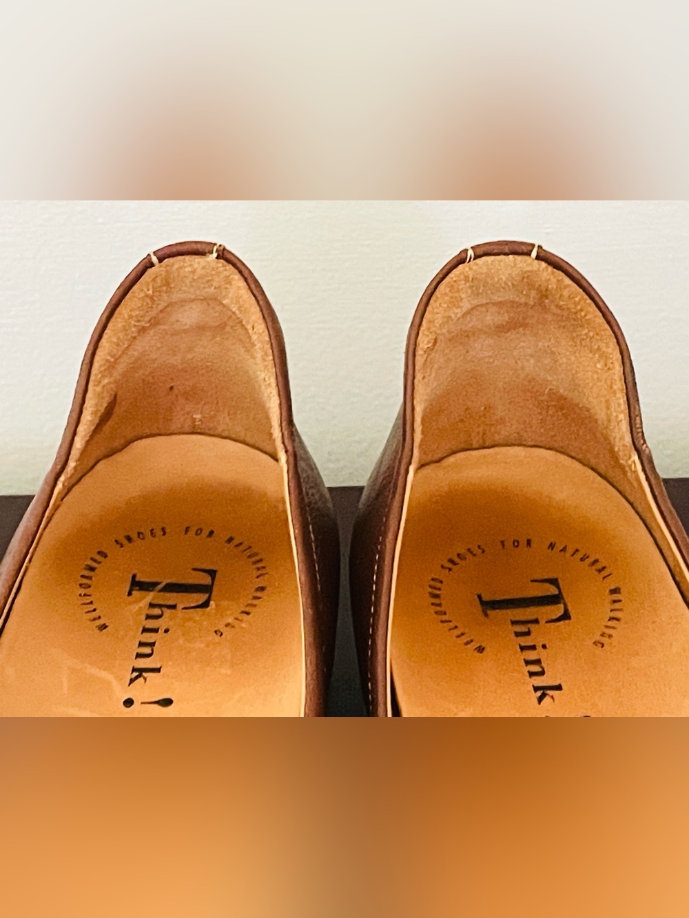 Think! Brown Leather Mary Jane Flats EU 44 US 13 Artisan Comfort Shoes- EUC - Picture 11 of 15
